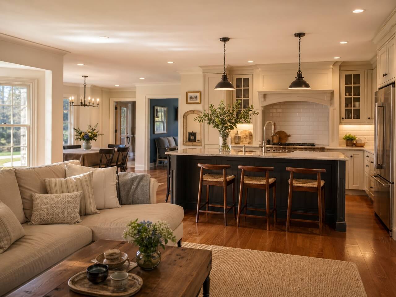Renovated Hudson Valley home interior showing high-quality craftsmanship
