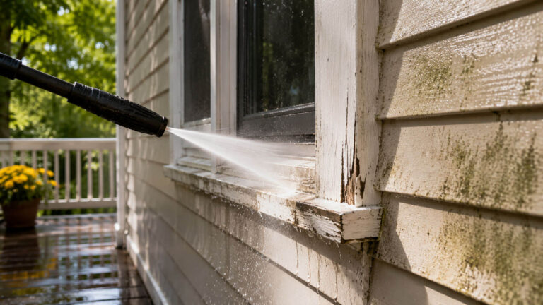 The Hidden Cost of Power Washing Too Close to Wood Trim, Siding, and Caulking